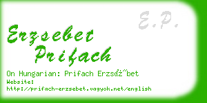 erzsebet prifach business card